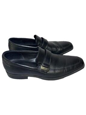 ECCO Leather Edinburg Dress Shoes Loafers Mens 11-11.5 EU 45 Black Comfort